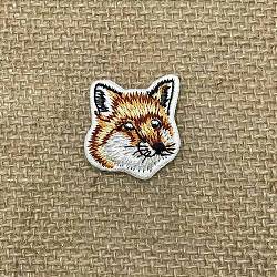 Fox Computerized Embroidery Cloth Iron on/Sew on Patches, Costume Accessories, Saddle Brown, 30x30mm(WG42384-03)