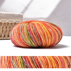 Cotton Knitting Yarn, Amigurumi Yarn, Crochet Yarn, for Sweater Hat Socks Baby Blankets, Segment Dyed, Coral, 1.5~1.8mm, about 109.36 Yards(100m)/Skein(PW-WGFF207-03)