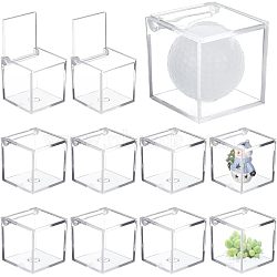 Transparent Plastic Gift Boxes, with Flip Cover, Square, Clear, 5x5x5cm(CON-WH0003-14)