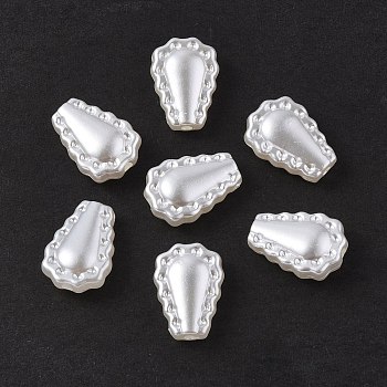 ABS Plastic Imitation Pearl Beads, Teardrop, White, 17x12x5.5mm, Hole: 1.8mm, about 755pcs/500g