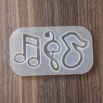DIY Silicone Molds, Quicksand Molds, Shaker Molds, Resin Casting Molds, Musical Note, 118x70x11mm, Inner Diameter: 27~44x43~60mm