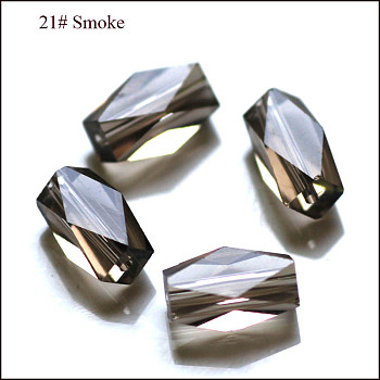 Imitation Austrian Crystal Beads, Grade AAA, Faceted, Column, Gray, 11x7.5mm, Hole: 0.7~0.9mm
