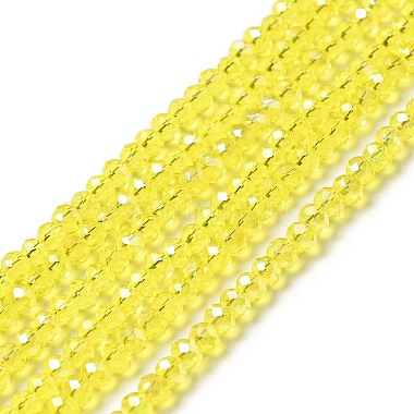 3mm ChampagneYellow Abacus Electroplate Glass Beads