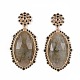 Natural & Synthetic Gemstone Dangle Stud Earrings(EJEW-F232-24G)-3