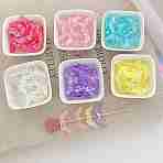 Transparent Acrylic Beads, Large Hole Beads, Wing with Heart, AB Color Plated, Mixed Color, 14x34.6x8.9mm, Hole: 7mm, about 435pcs/500g(OACR-N138-32)