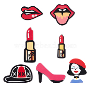 CHGCRAFT 28Pcs 7 Style Acrylic Cabochon, Lipstick & Mouth & Lip, Mixed Color, 22.5~55x13~47x2.2mm, 4pcs/style(FIND-CA0005-20)