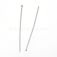 DanLingJewelry 304 Stainless Steel Flat Head Pins, Stainless Steel Color, 40x0.7mm, Head: 1.2mm(STAS-DL0001-01)