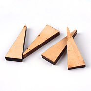 Wood Pendants, Lead Free, Triangle, Dyed, Navajo White, 40.5x15x4.5~5mm, Hole: 2mm(X-WOOD-S659-23-LF)