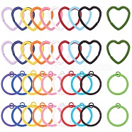 40Pcs 20 Style Spray Painted Iron Split Key Rings, Keychain Clasp Findings, Mixed Color, 2pcs/style(IFIN-SZ0001-33)