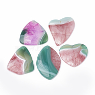Dyed Natural Crackle Agate Pendants, Mixed Shape, Mixed Color, 35~54x33~40x5~6mm, Hole: 1~1.5mm(G-S330-05)