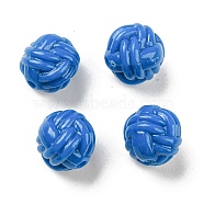 Opaque Acrylic Beads, Wool Ball Shape, Royal Blue, 11mm, Hole: 1.8mm, 770pcs/500g(OACR-B013-13B)