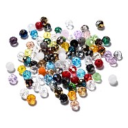 Faceted Rondelle Electroplate Glass Beads Strands, Mixed Color, 6x4mm, Hole: 1mm, about 100pcs/bag(EGLA-X0003-6x4mm)