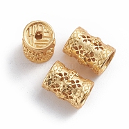 Brass Beads, Long-Lasting Plated, Column, Matte Gold Color, 13.5x10mm, Hole: 2mm(KK-F812-13MG)