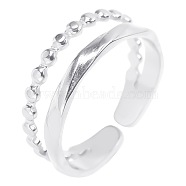 Titanium Steel Open Cuff Ring for Women Men, Stainless Steel Color(VB8362-1)