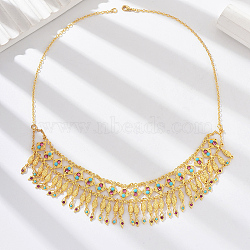 Exquisite ethnic retro tassel collar necklace for women, gold exaggerated jewelry.(OV7449)