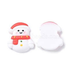 Christmas Theme Opaque Resin Cabochons, Snowman, 27x23x6mm(RESI-F042-01H)