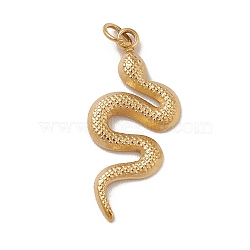 Ion Plating(IP) 304 Stainless Steel Pendants, with Jump Ring, Snake, Real 14K Gold Plated, 20.5x9x1.5mm, Hole: 2.5mm(STAS-G295-14G)