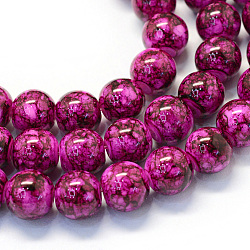 Baking Painted Glass Round Bead Strands, Medium Violet Red, 6.5mm, Hole: 1.5mm, about 145pcs/strand, 31.8 inch(X-DGLA-Q019-6mm-72)