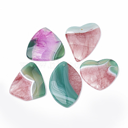 Dyed Natural Crackle Agate Pendants, Mixed Shape, Mixed Color, 35~54x33~40x5~6mm, Hole: 1~1.5mm(G-S330-05)