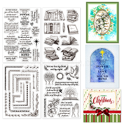 4 Sheets 4 Styles PVC Plastic Clear Stamps, for DIY Scrapbooking, Photo Album Decorative, Cards Making, Stamp Sheets, Mixed Shapes, 16x11x0.3cm, 1 sheet/style(DIY-GL0004-49D)