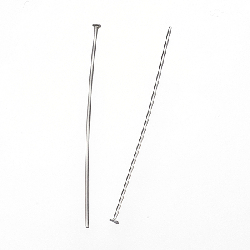 DanLingJewelry 304 Stainless Steel Flat Head Pins, Stainless Steel Color, 40x0.7mm, Head: 1.2mm