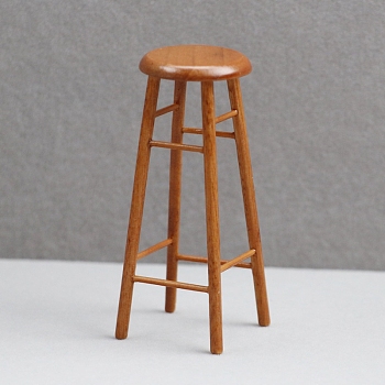 Doll's House Bar Stools, Mini Furniture Model Pieces, Sandy Brown, 77x32mm
