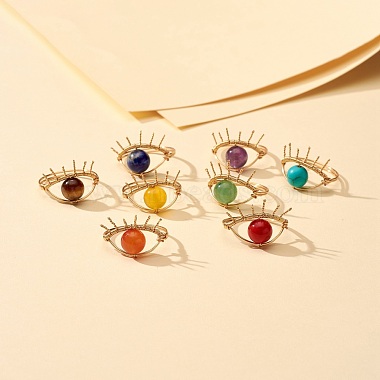 Gemstone Rings Set for Women(RJEW-TA00007)-3