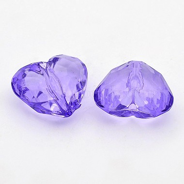 29mm Purple Heart Acrylic Beads