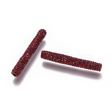 Polymer Clay Rhinestone Tube Beads(RB-L080-M)-3