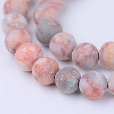 Brins de perles de netstone rouge naturel(G-Q462-8mm-14)-2