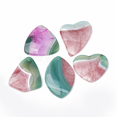 Mixed Color Mixed Shapes Crackle Agate Pendants