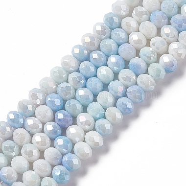 Light Sky Blue Abacus Glass Beads