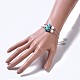 bracelets à maillons synthétiques teints en turquoise (teints)(BJEW-JB04196)-4
