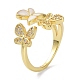 Butterfly Real 18K Gold Plated Cuff Rings for Girl Women Gift(ZIRC-C021-14G)-3