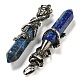 pendentifs en lapis-lazuli naturel teinté à facettes doubles et pointus(G-P547-03AS-05)-2