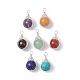 Natural & Synthetic Mixed Gemstone Copper Wire Wrapped Pendants(PALLOY-JF02539-02)-1