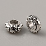 Tibetan Style Alloy Beads, Rondelle, Antique Silver, 6x3mm, Hole: 2.5mm(FIND-TAC0011-45AS)