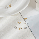 8Pcs 2 Colors Brass Pave Cubic Zirconia Pendants, Flat Round Charms, Lead Free & Cadmium Free, Real Gold Plated & Real Platinum Plated, 7x5x2.5mm, Hole: 1mm, 4pcs/color(ZIRC-LP0001-45)