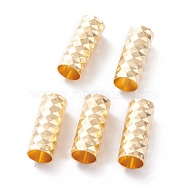 Brass Tube Beads, Tube, Faceted, Long-Lasting Plated, Real 24K Gold Plated, 14x6mm, Hole: 5mm(KK-Y003-70B-G)