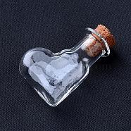 Glass Bottles, with Cork Stopper, Wishing Bottle, Boot, Clear, 30x19.5x9mm, Bottleneck: 8mm in diameter, Capacity: 2ml(0.06 fl. oz)(AJEW-D037-04)