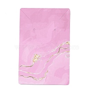 Hot Stamping Cardboard Paper Jewelry Display Cards, for Hanging Earring & Necklace, Rectangle, Pearl Pink, 9x6x0.04cm, Hole: 1.6mm(CDIS-A005-01A)