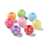 Opaque Acrylic European Beads, Craft Style, Large Hole Beads, Volleyball Beads, Mixed Color, 11x10mm, Hole: 4mm, about 1000pcs/500g(SACR-P031-05A)