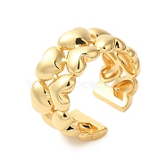 Heart Double Layer Brass Open Cuff Rings for Women, Golden, 11.5mm, Adjustable
(RJEW-A046-02G)