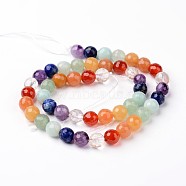 Natural Mixed Stone Beads Strands, Faceted, Round, 8mm, Hole: 1mm, about 48pcs/strand, 15 inch(G-J376-24-8mm)