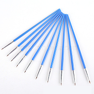 Plastic Micro Detail Paint Brush, with Nylon Brush Head and Aluminium Tube, for Painting Clay Tool, Dodger Blue, 0.5~0.6cm(X-DRAW-PW0001-047A)