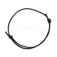 Waxed Cord Bracelet Making, Black, Adjustable Diameter: 50~75mm, 2mm(AJEW-JB00013-02)