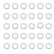 30Pcs Zinc Alloy Spring Gate Rings, O Rings, Stainless Steel Color, 6 Gauge, 25x4mm, Inner Diameter: 16.5mm(FIND-HY0001-69)
