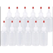 Plastic Graduated Squeeze Bottles, with Red Tip Cap, Durable Squirt Bottle for Ketchup, Sauces, Syrup, Dressings, Arts & Crafts, White, 3.6x9.2cm, Capacity: 60ml(AJEW-WH0021-24A)