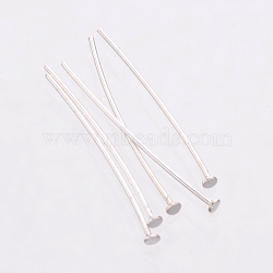 925 Sterling Silver Flat Head Pins, Silver, 19~20x0.5mm, Head: 1.5mm, about 416pcs/20g(STER-K017-20mm-S)