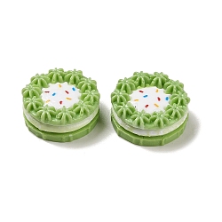Opaque Resin Imitation Food Decoden Cabochons, Cake, Light Green, 26x11mm(CRES-L037-15C)